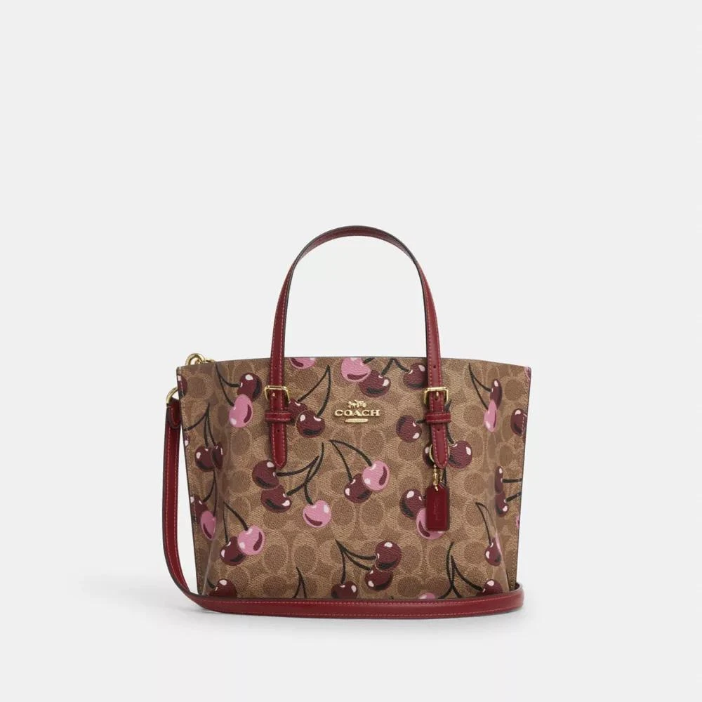 Coach Mollie Tote Bag 25 In Signature Canvas With Cherry Print 1