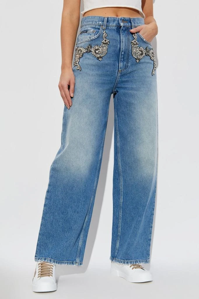 Dolce 
Gabbana Dolce 
Gabbana Embellished Low-Waist Jeans 2