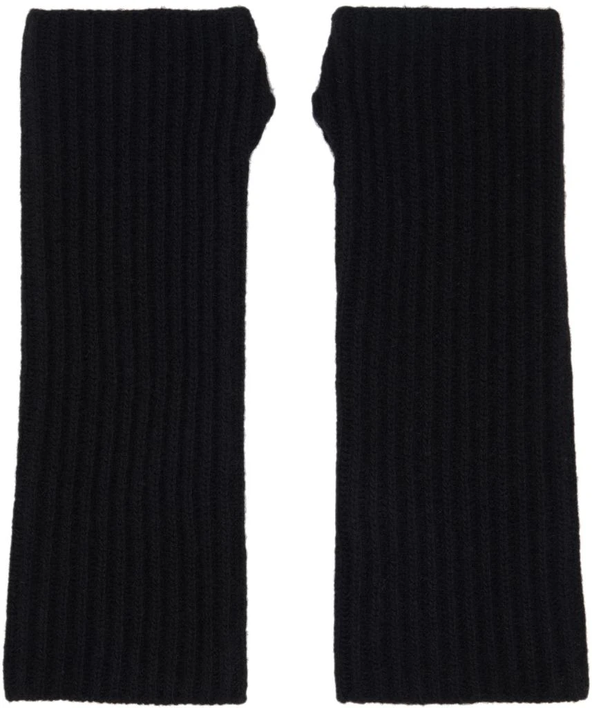 MM6 Black Fisherman Knit Arm Warmers 2