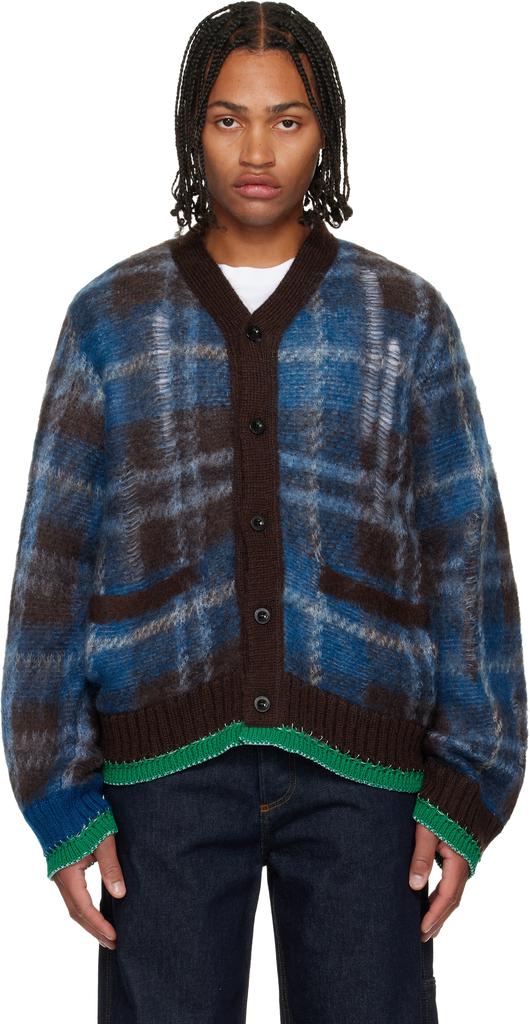 Green & Purple Gradation Dye Knit Cardigan – On Sale Now with Up
