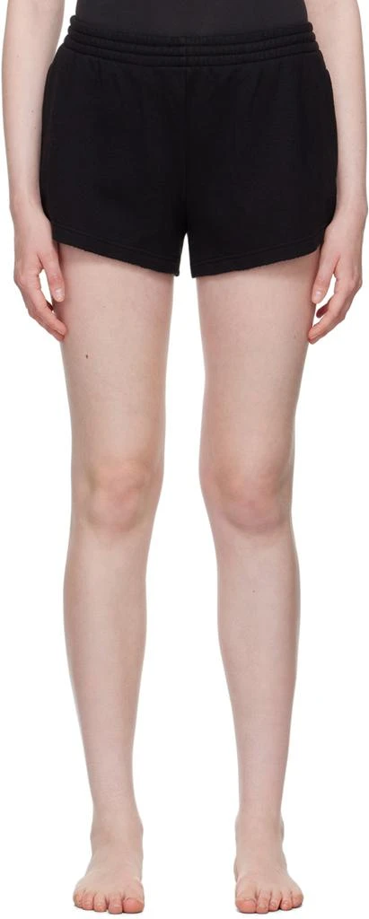 SKIMS Black Cotton Fleece Shorts 1
