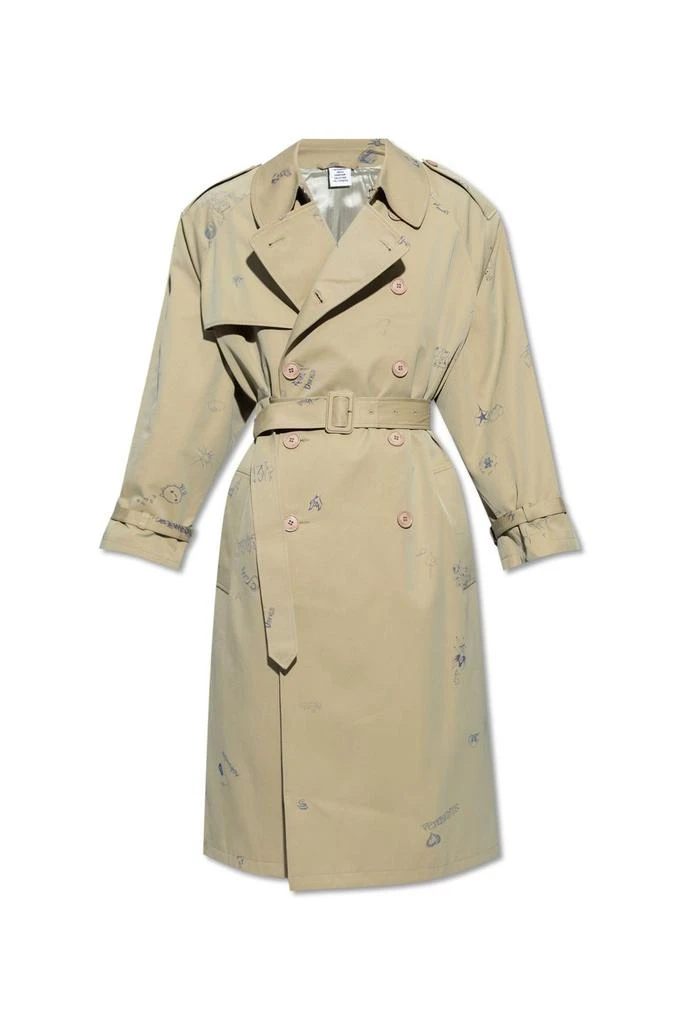 Vetements Vetements Scribble Printed Trench Coat 1
