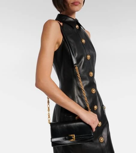 Balmain Shuffle Micro leather wallet on chain 6