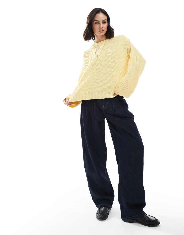 ASOS ASOS DESIGN fisherman knit jumper in buttermilk yellow 2