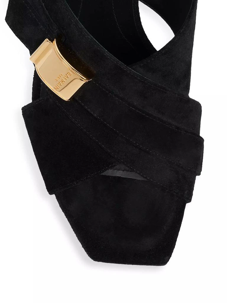 Balmain 75MM Suede Buckle Mules 4