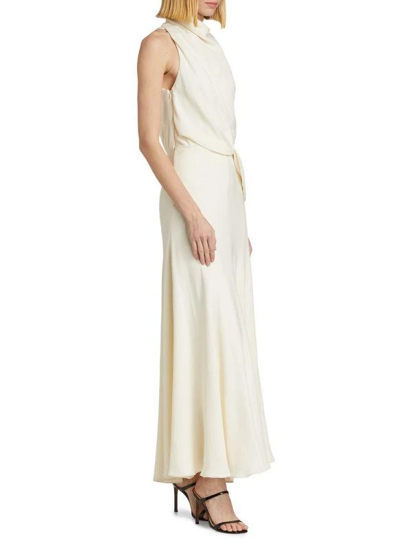 Brandon Maxwell The Valerie Draped Belted Waist Dress 3