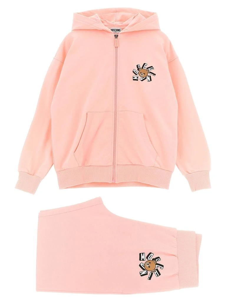 Moschino Moschino Kids Logo Printed Hoodie Joggers Suit