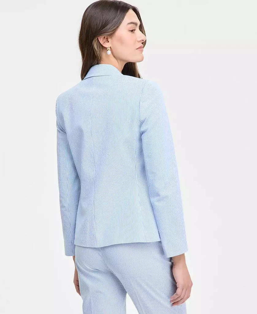 Tahari Women's Seersucker Ruched-Sleeve Jacket 4