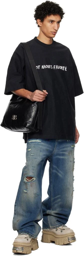 Vetements Black Metalized Wrinkled 'Not Mom's Favorite' T-shirt 4