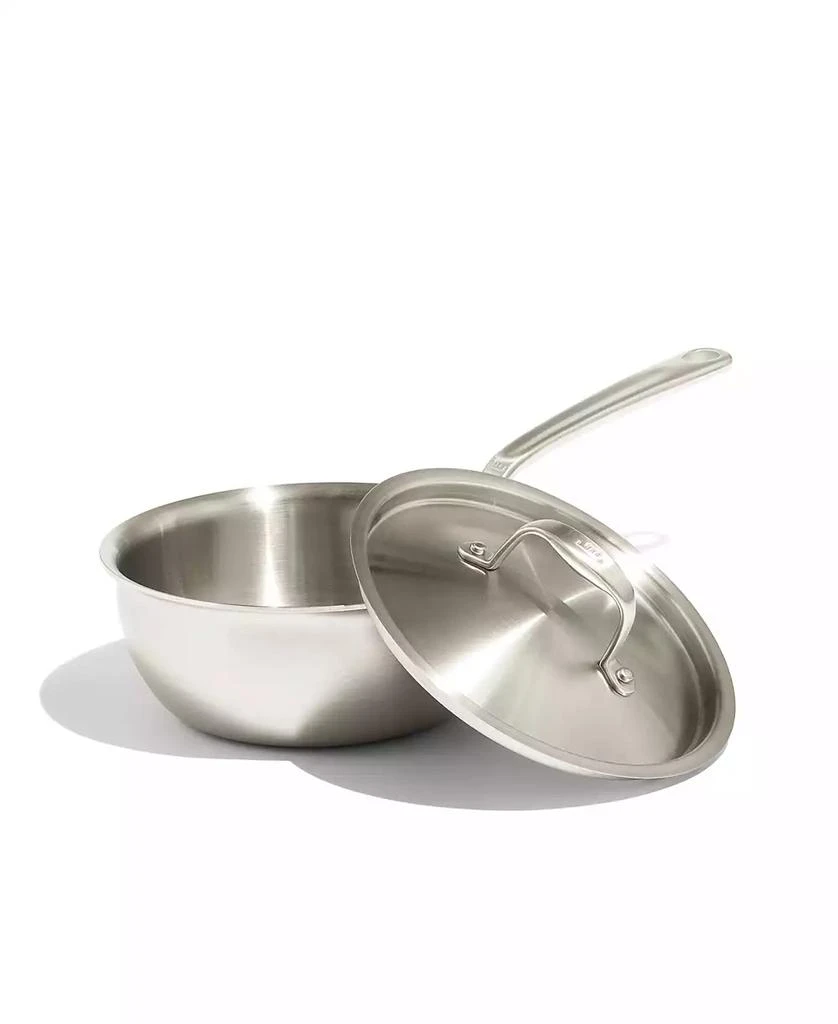 Made In Stainless Steel Clad 2-Quart Saucier with Lid 2