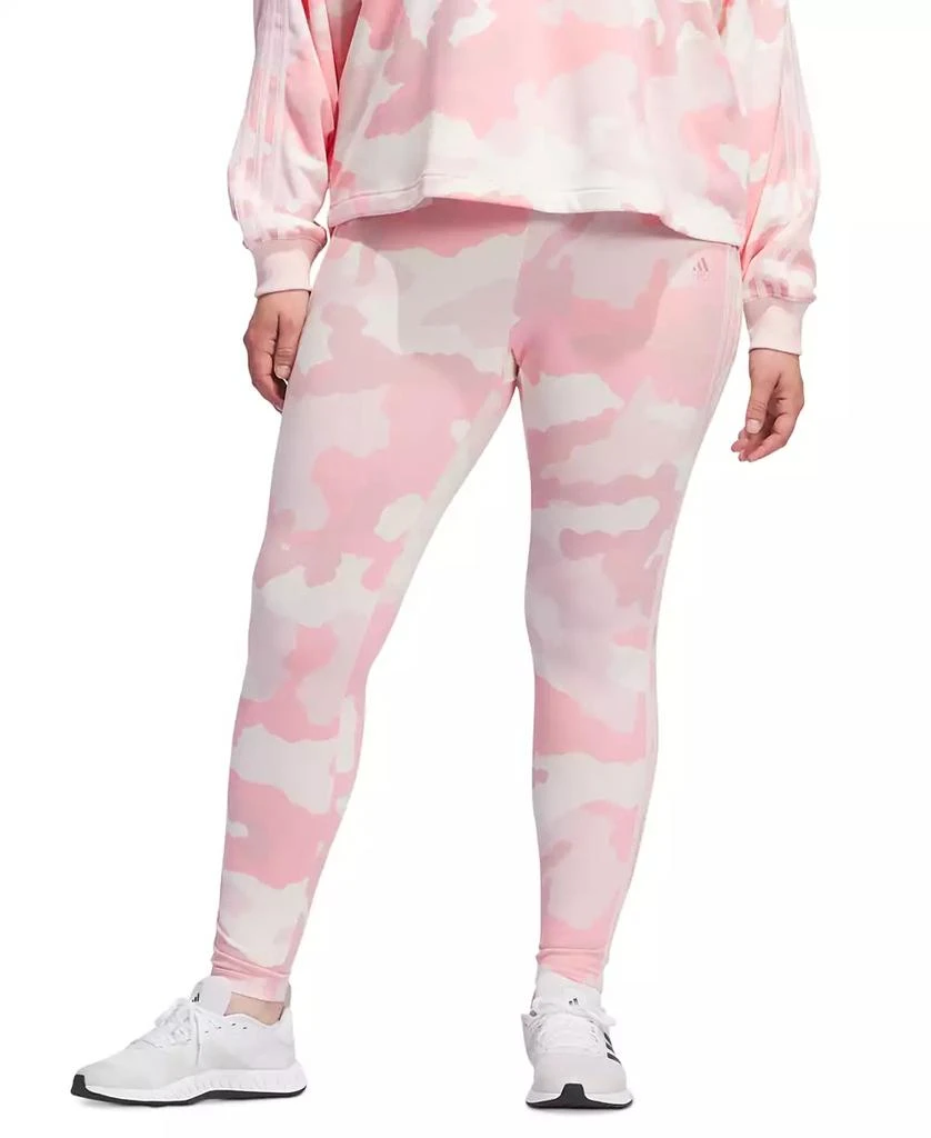 Adidas Plus Size Camo Print Three Stripe Leggings 1