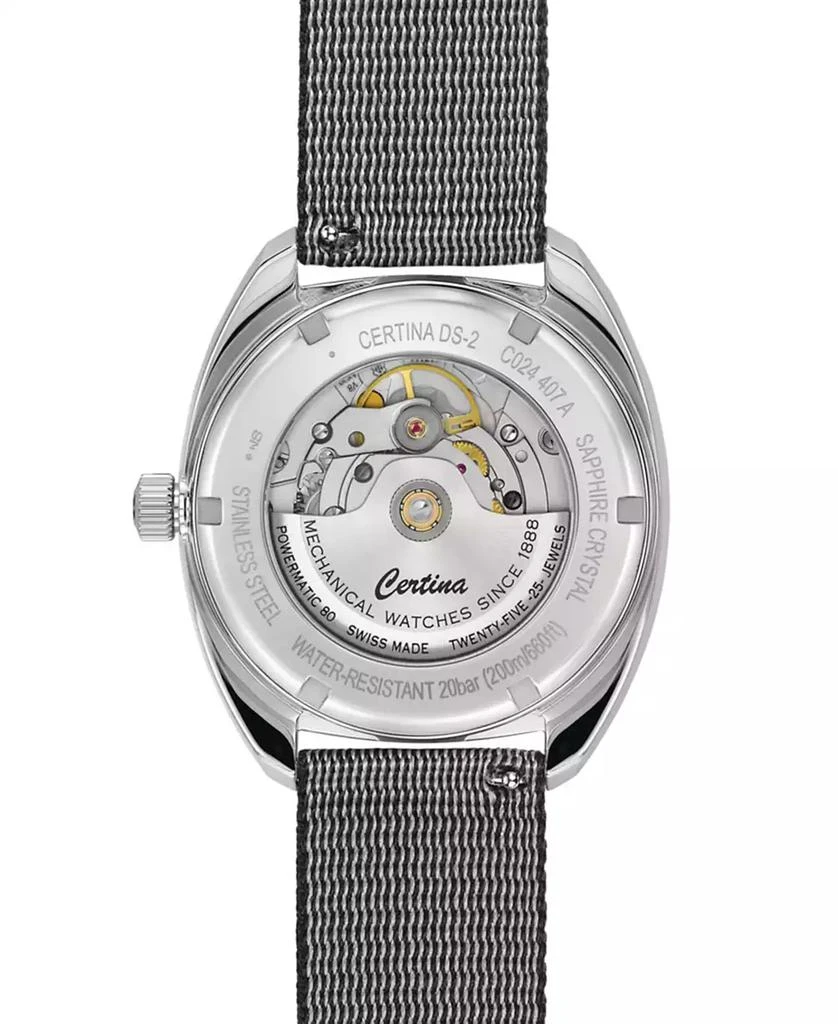 Certina Men's Swiss Automatic DS-2 Gray Synthetic Strap Watch 40mm 2
