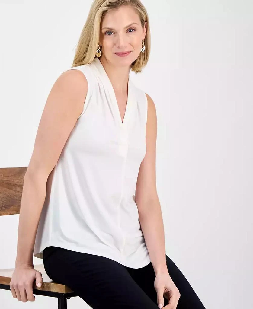JM Collection Women's V-Neck Sleeveless Knit Blouse, XS-PXL, Exclusively at Macy's 1