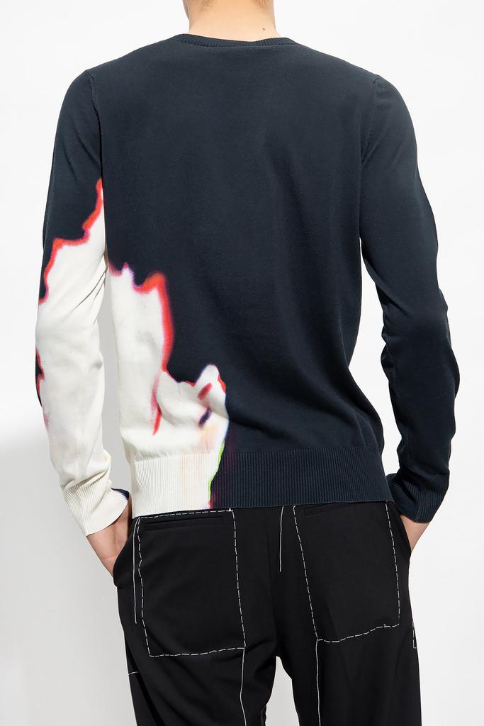 Alexander McQueen Solarised Flower-Printed Crewneck Knitted Jumper