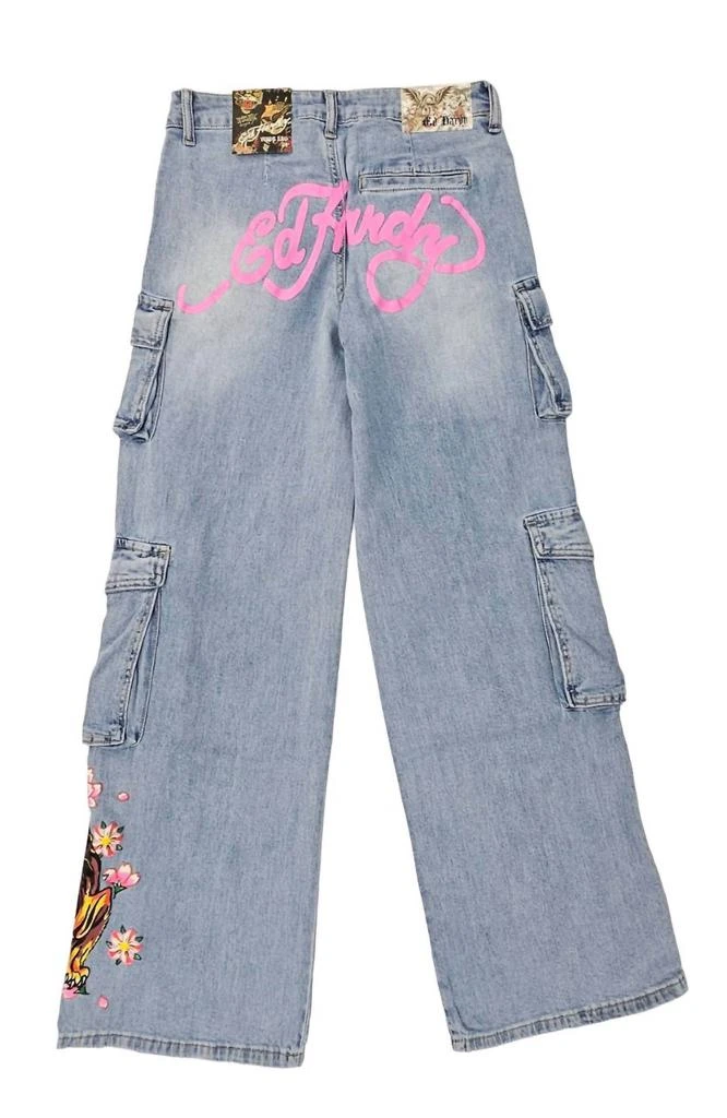 Ed Hardy Women's Tiger Flowers Cargo Jean 2