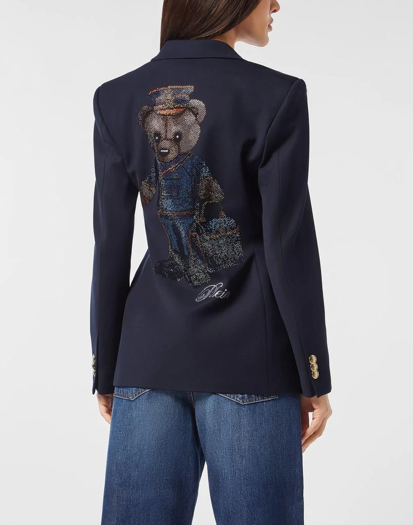 Philipp Plein Marine Fit Double-Breasted Blazer Teddy 3