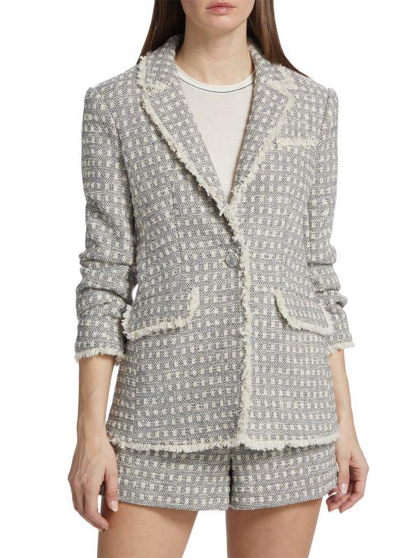 Cinq à Sept Khloe Tweed Gathered Blazer
