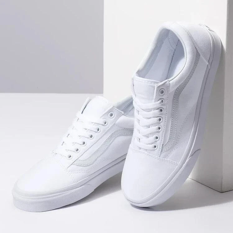Vans Old Skool VN000D3HW00 Sneaker Men's True White Canvas Skate Shoes FD942 3