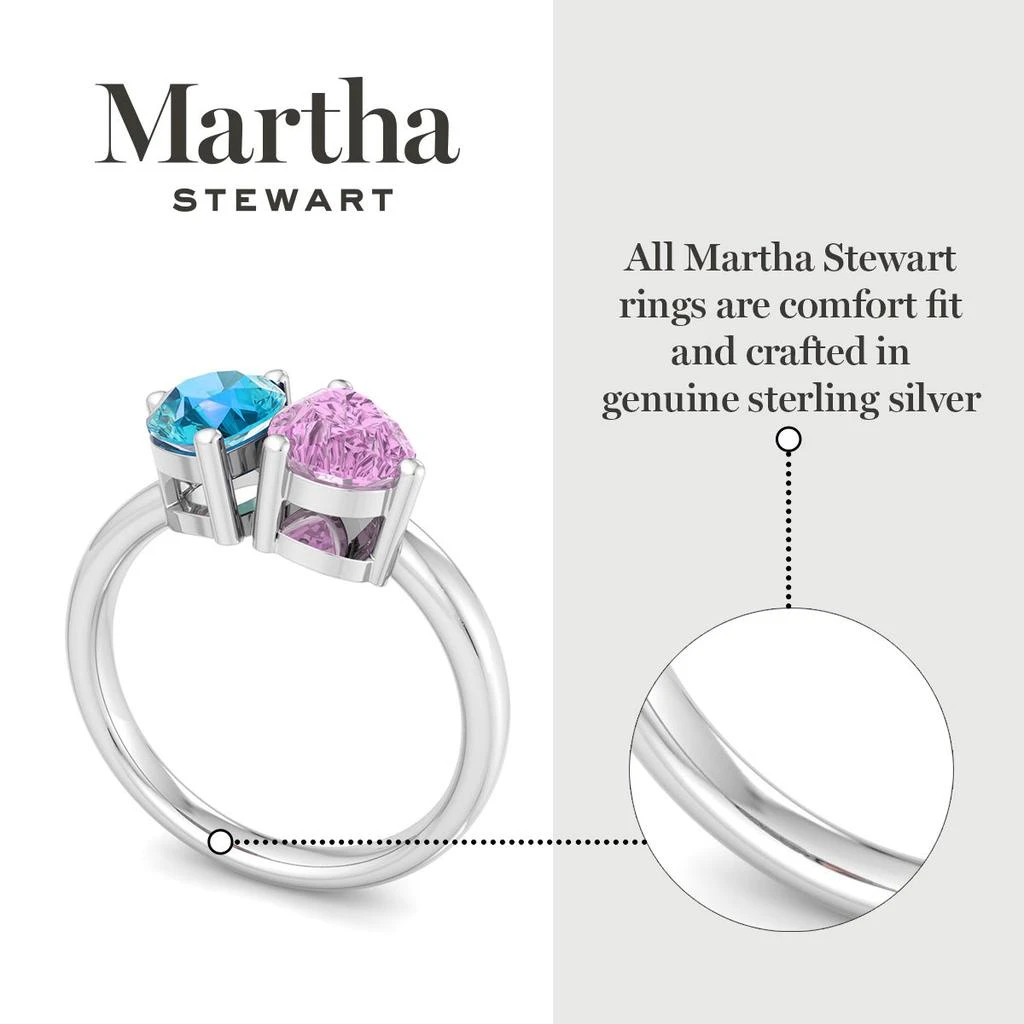 Martha Stewart 2 Carat Two Stone Gemstone Ring For Women in Sterling Silver, Gemstone Jewelry For Women 4