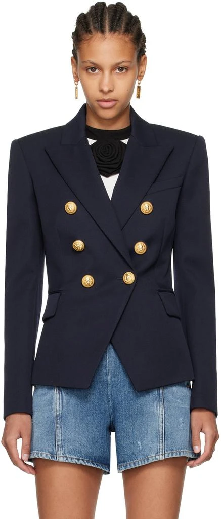 Balmain Navy Double-Breasted Blazer 1