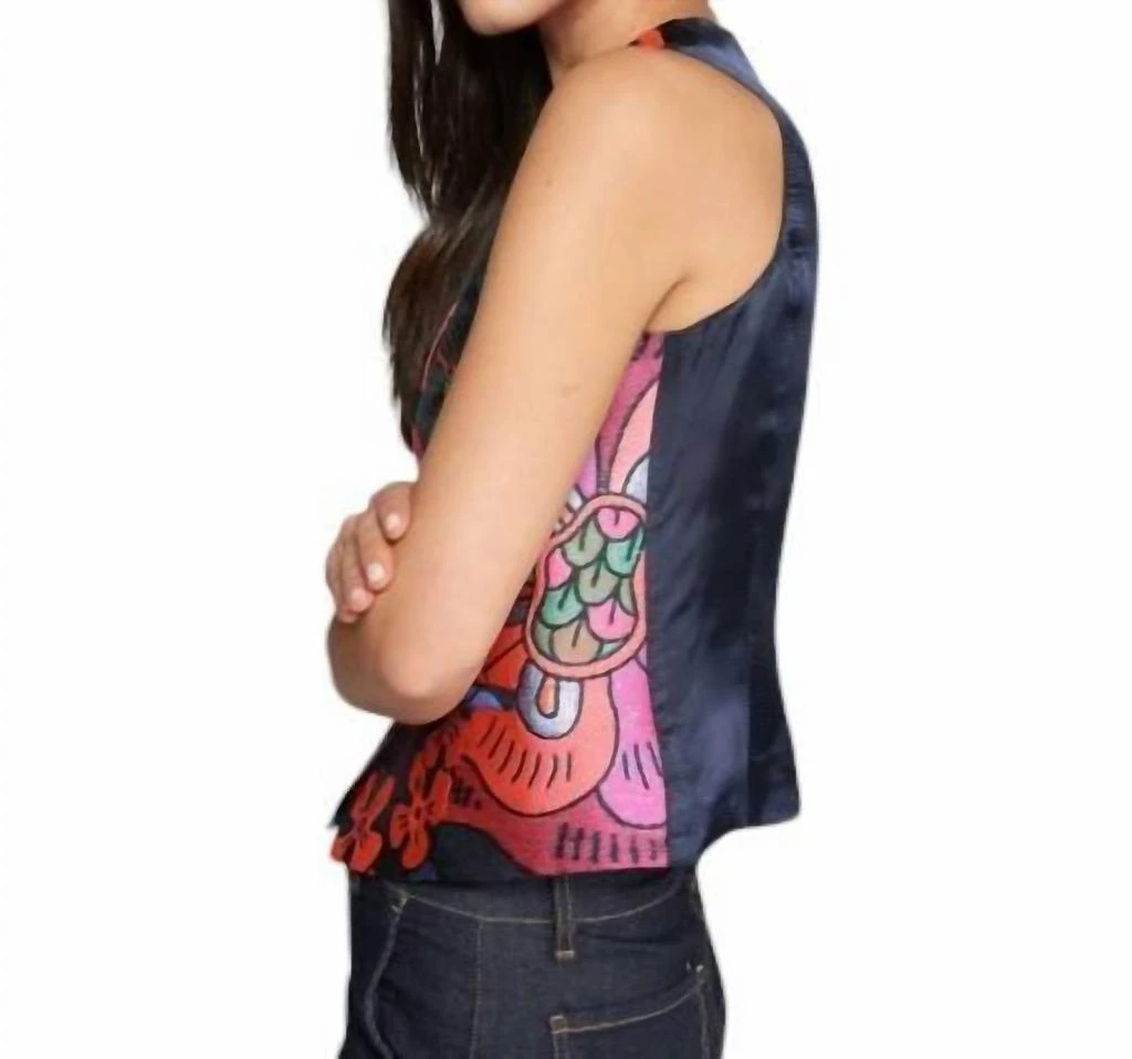 VILAGALLO Vilagallo - WAISTCOAT JACQUARD FLOWER VEST 3