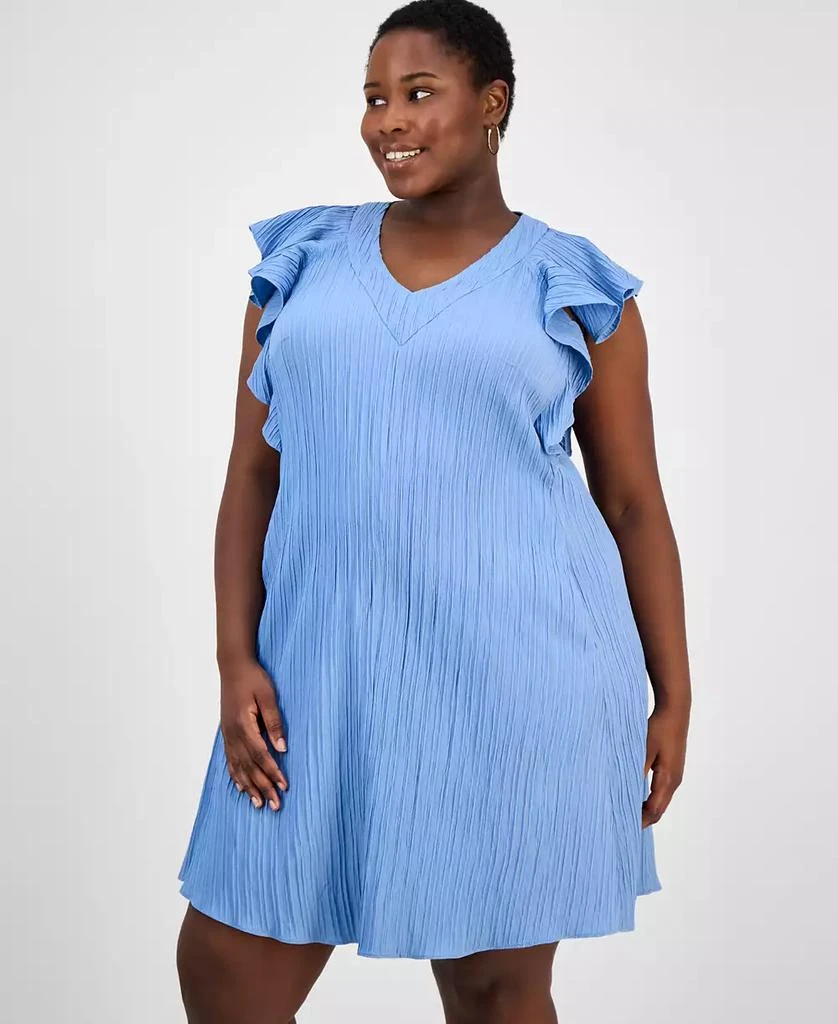 Sandra Darren Plus Size Flutter-Sleeve Shift Dress 4