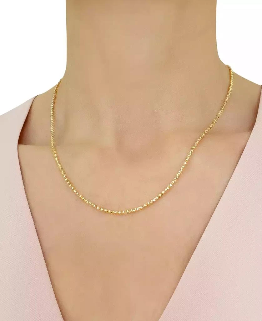 Italian Gold 14k Gold Necklace, 16" Diamond-Cut Popcorn Chain (1-5/8mm) 2