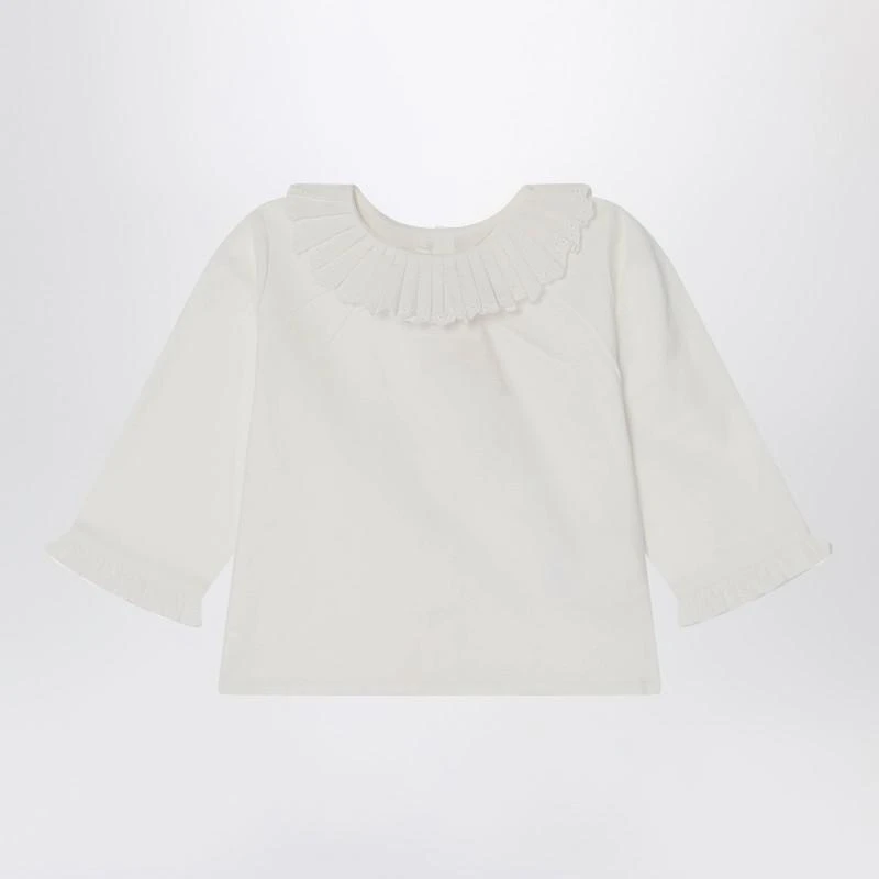 Bonpoint White Joliette blouse with ruffles 1