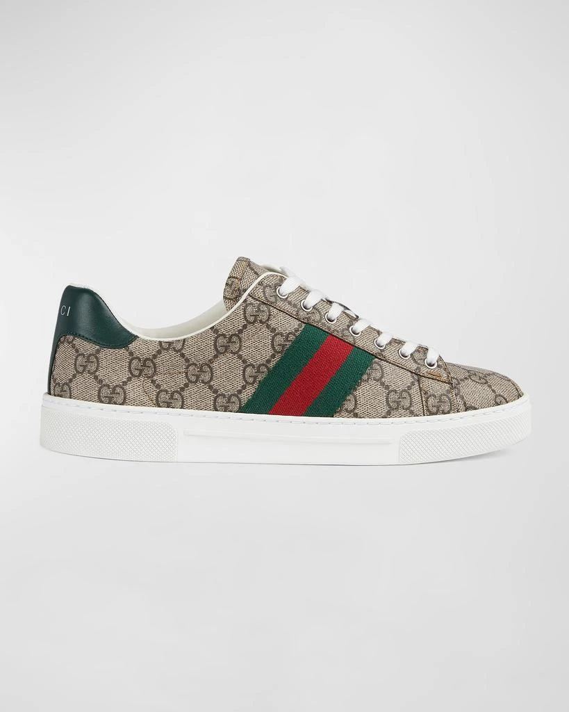 Gucci Ace Monogram Canvas Low-Top Sneakers 1