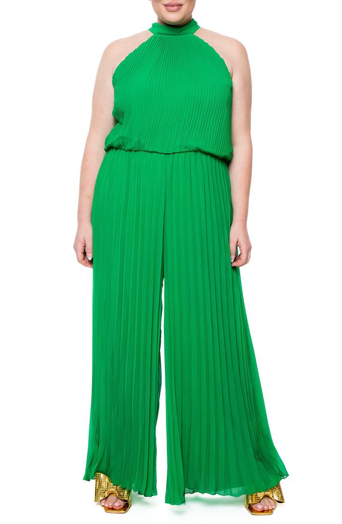 Meghan LA Wild Orchid Pleat Jumpsuit