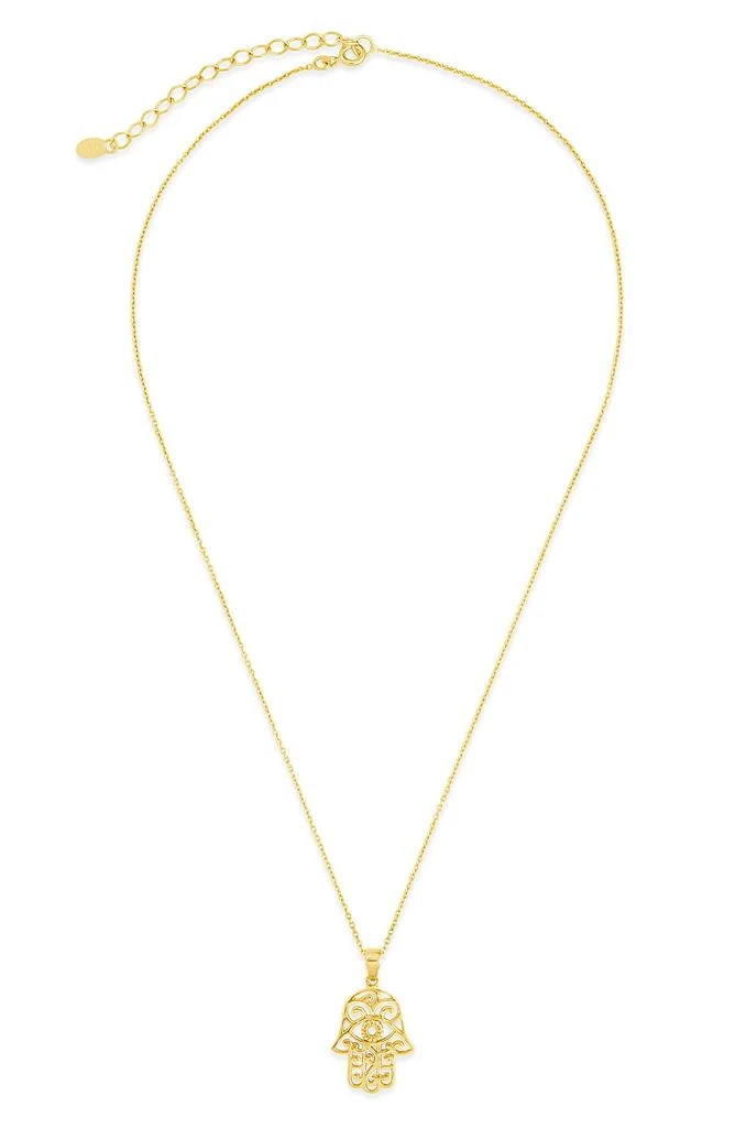 Sterling Forever Sterling Silver Filigree Hamsa Hand Pendant Necklace 4