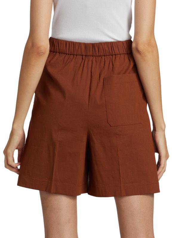 Theory Pleated Wide Leg Shorts