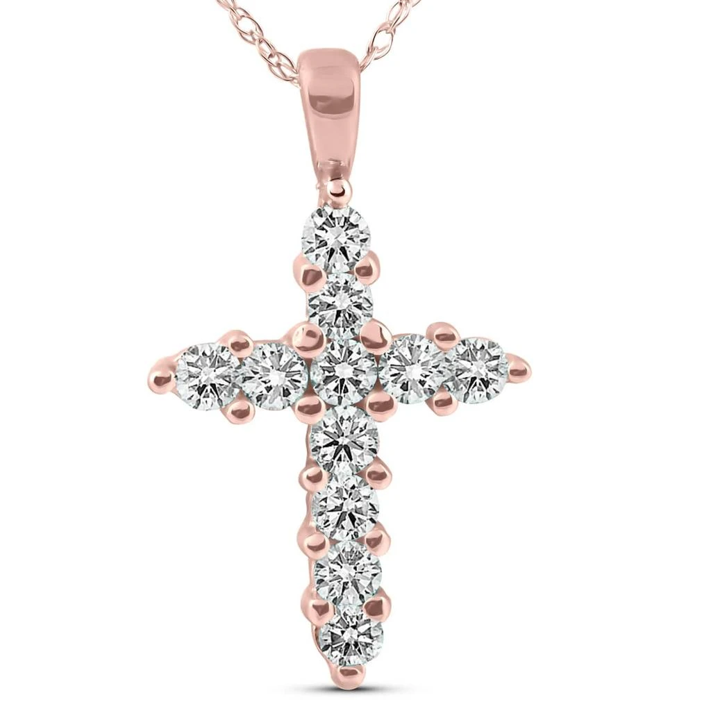 Pompeii3 1/2ct Diamond Cross 14K Rose Gold