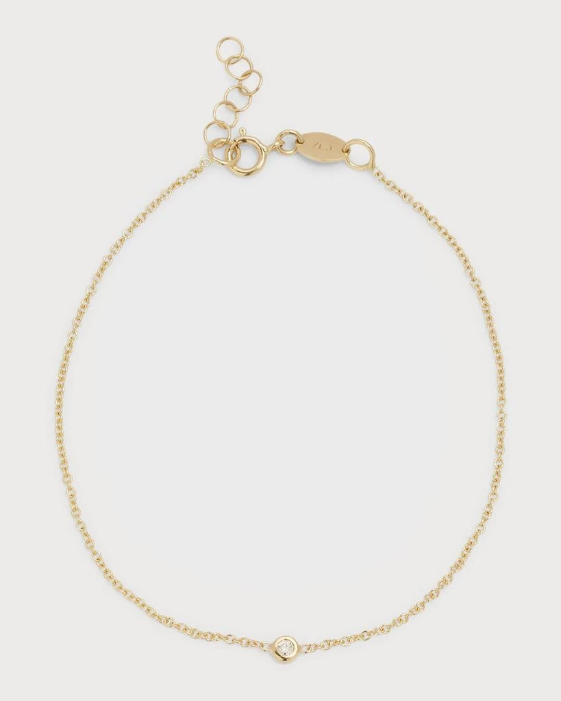 Zoe Lev 14K Gold Mini Bezel Diamond 0.03ct Bracelet 1