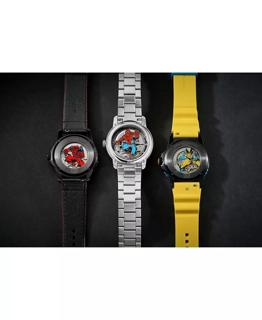 Fossil Unisex Marvel x Limited Edition Automatic Silver Stainless Steel Watch, 43mm 9