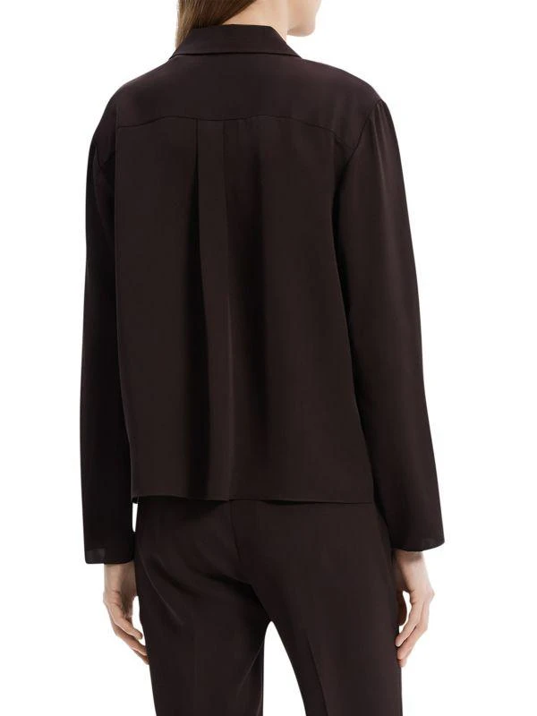 Theory Notch Collar Silk Blouse 2