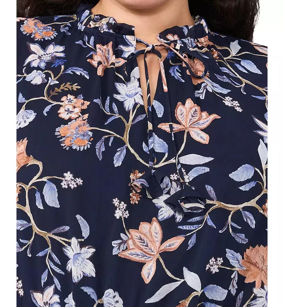 MSK Plus Size Floral-Print Tiered-Skirt Maxi Dress 4