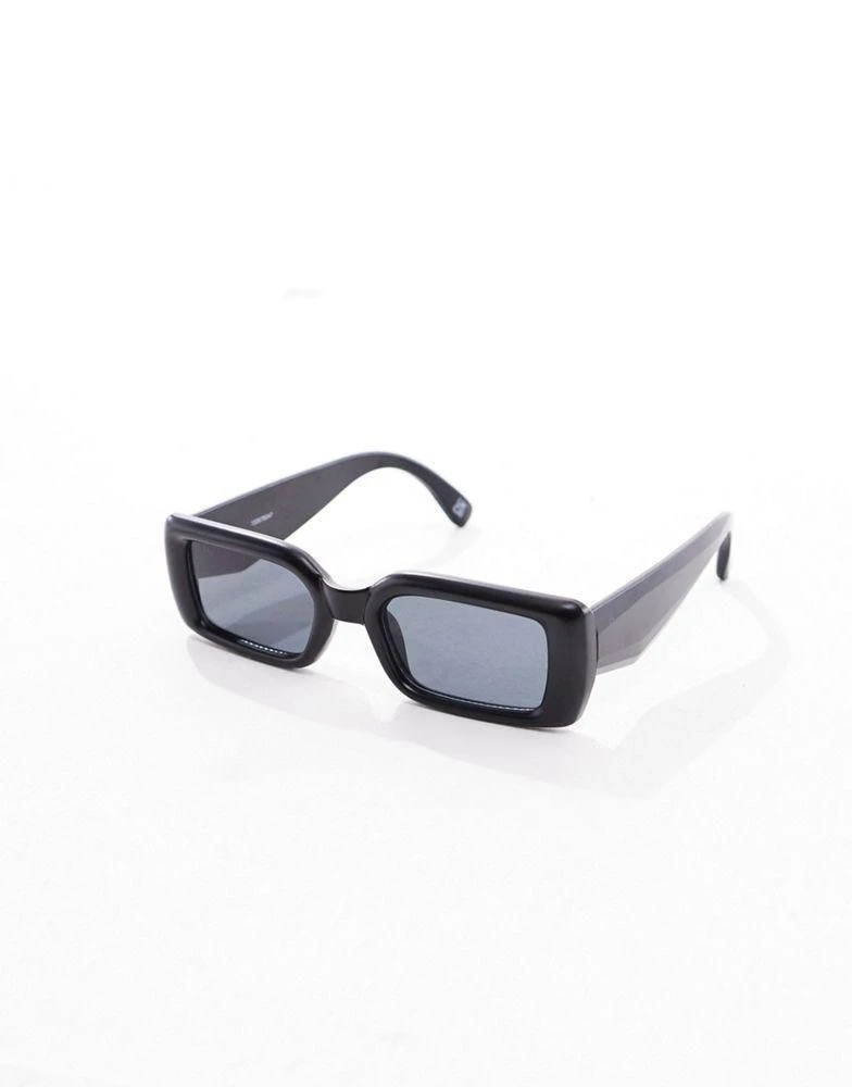 ASOS DESIGN ASOS DESIGN chunky rectangle sunglasses with bubble frames in black 3
