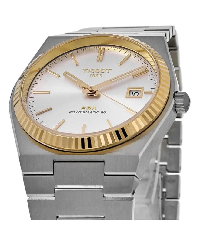 Tissot Tissot PRX Powermatic 80 Automatic Silver Dial Steel and 18K Gold Bezel Women's Watch T931.207.41.031.01 2