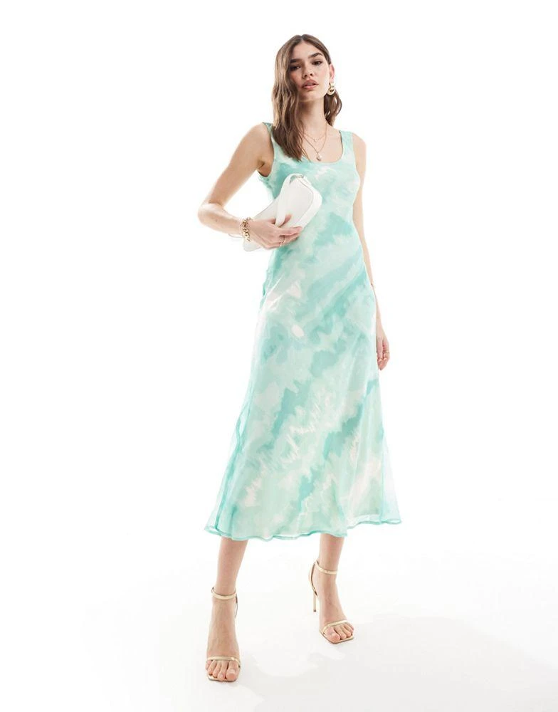 Shop ASOS DESIGN chiffon scoop neck midi slip dress in tie-dye print on  Sale at BeyondStyle  Get 75% Off ASOS DESIGN chiffon scoop neck midi slip  dress in tie-dye print with