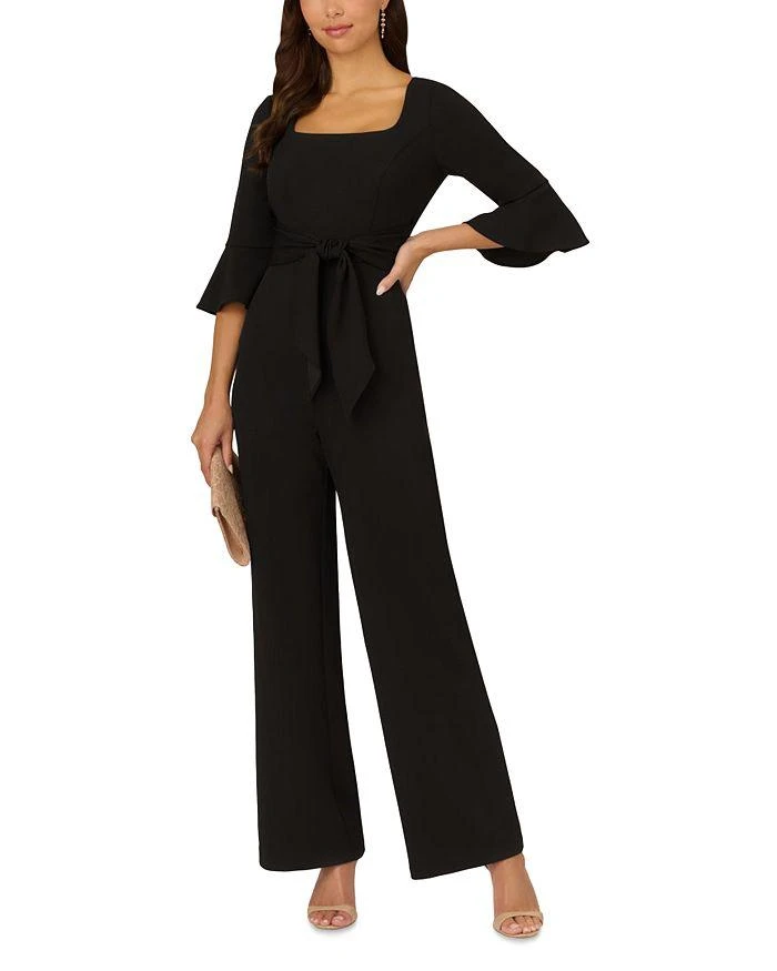 Adrianna Papell Knit Crepe Tie Front Jumpsuit 6