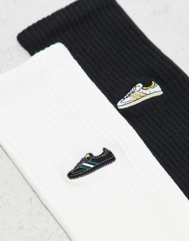 Adidas adidas Originals 2 pack Samba socks in white 3