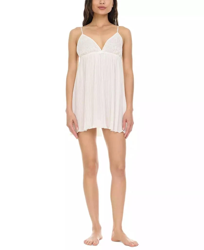 Flora Nikrooz Women's Celia Pleated Chiffon Chemise 1