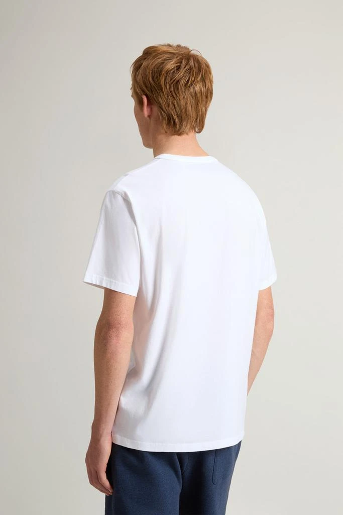 Woolrich Pure Cotton T-Shirt with Graphic Print - Men - Blue 3