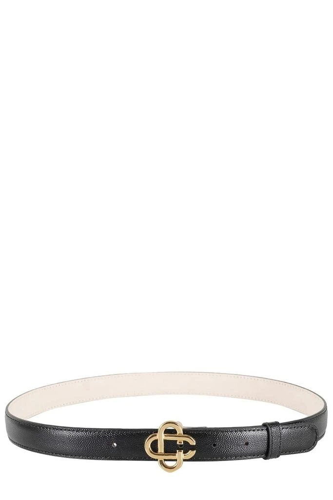 Casablanca Textured Leather Belt With Gold-Tone Interlocking Logo