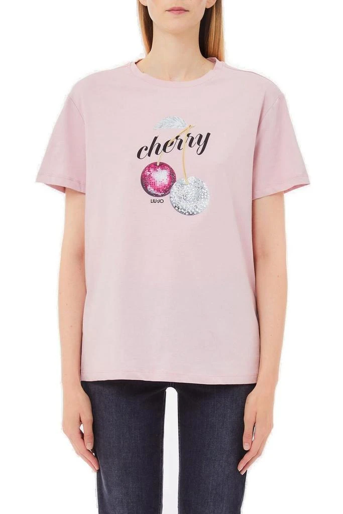LIU •JO Liu Jo Embellished Graphic Printed T-Shirt 1