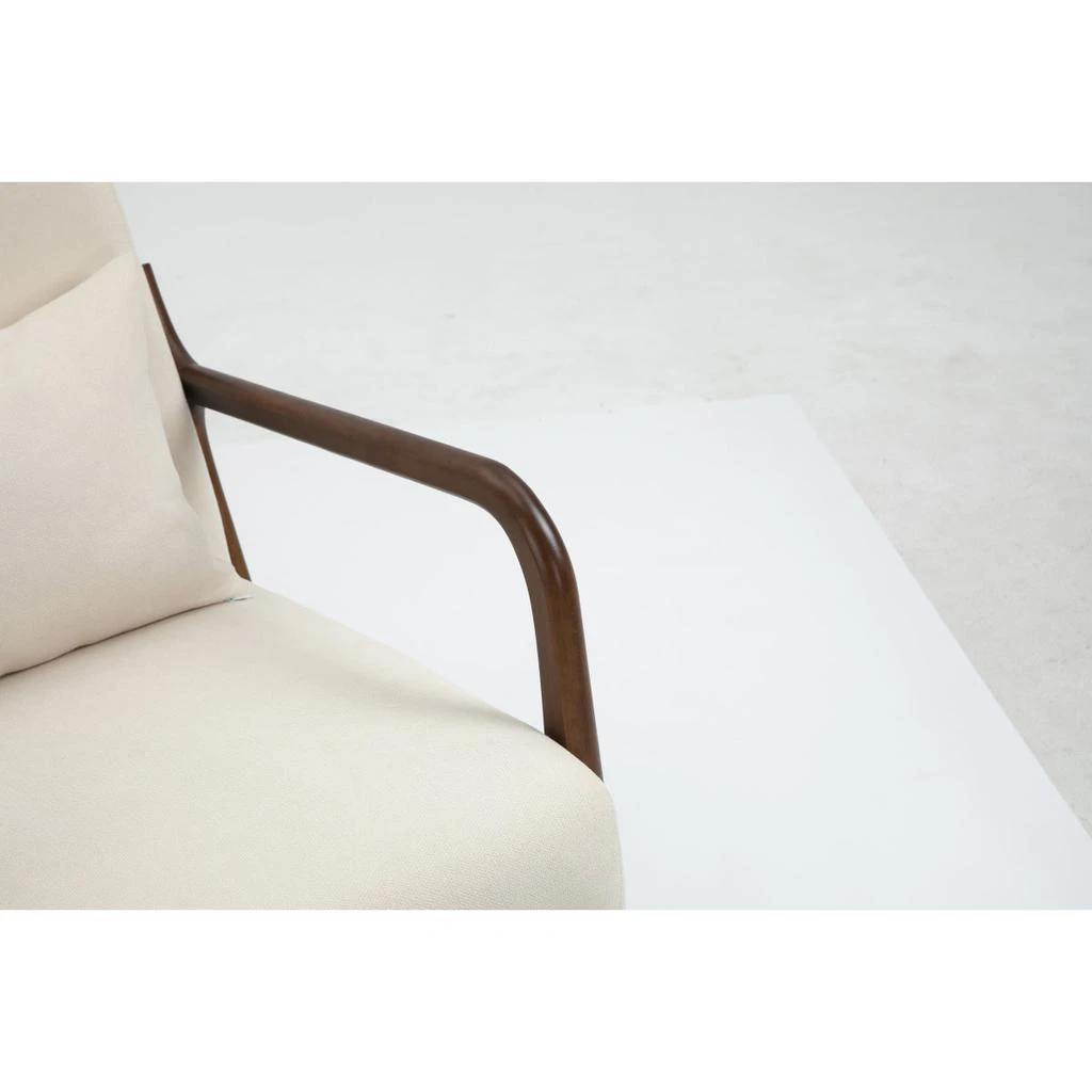 Streamdale Furniture Streamdale Mid Century Modern Accent Chair with Wood Frame 
Waist Cushion 4