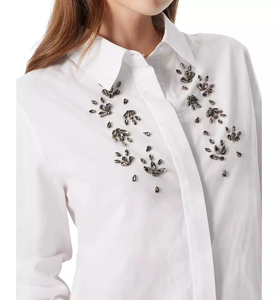 Sam Edelman Women's Astrid Cotton Oversized Embellished Shirt 3