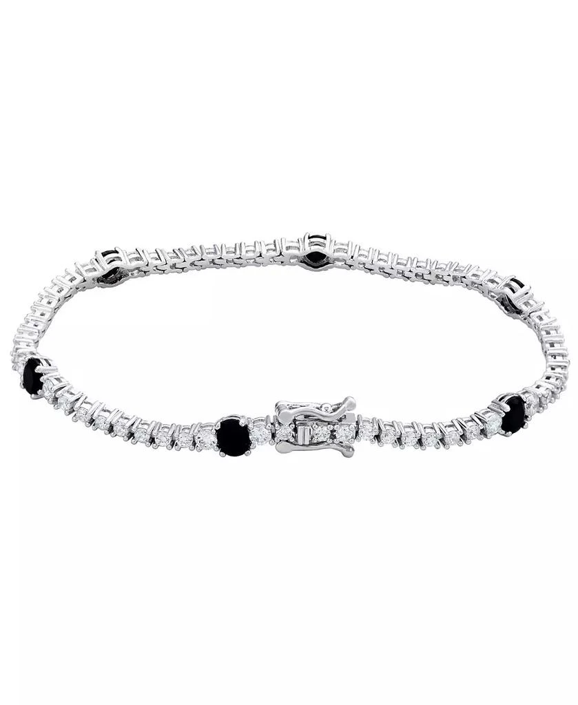 Suzy Levian New York Suzy Levian Sterling Silver Black and White Cubic Zirconia Tennis Bracelet 2