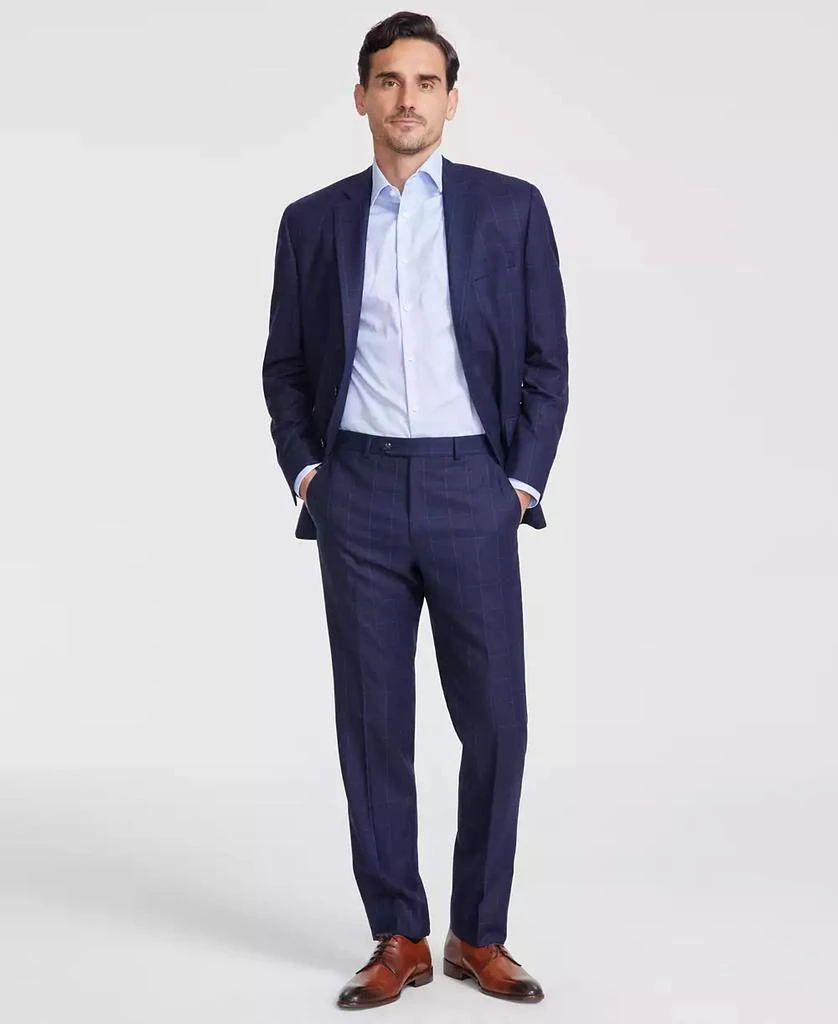 Michael Kors Men's Classic-Fit Wool-Blend Stretch Plaid Suit Separate Pants 1